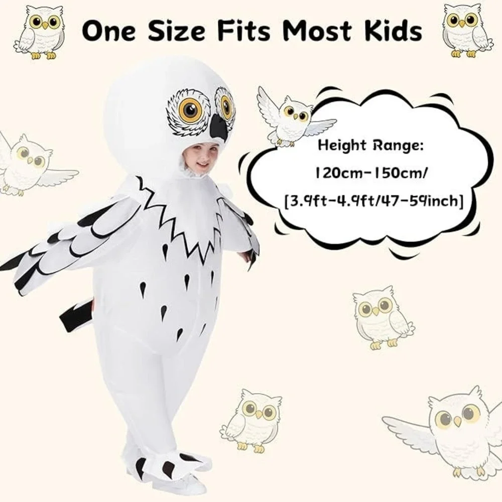 Kid's Inflatable White Owl Costume Halloween‎ Party Hedwig